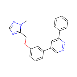 Cn1ncnc1COc1cccc(-c2cnnc(-c3ccccc3)c2)c1 ZINC000013673507