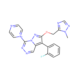 Cn1ncnc1COc1nn2c(-[n+]3ccncc3)nncc2c1-c1ccccc1F ZINC000036088292