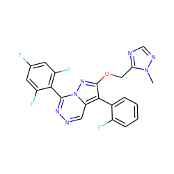 Cn1ncnc1COc1nn2c(-c3c(F)cc(F)cc3F)nncc2c1-c1ccccc1F ZINC000036088318