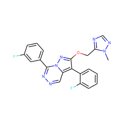 Cn1ncnc1COc1nn2c(-c3cccc(F)c3)nncc2c1-c1ccccc1F ZINC000036088276