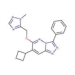 Cn1ncnc1COc1nn2c(-c3ccccc3)nnc2cc1C1CCC1 ZINC000013675147