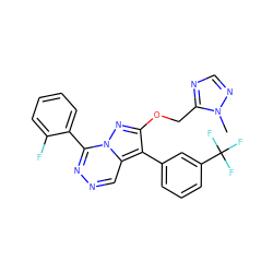 Cn1ncnc1COc1nn2c(-c3ccccc3F)nncc2c1-c1cccc(C(F)(F)F)c1 ZINC000036088306