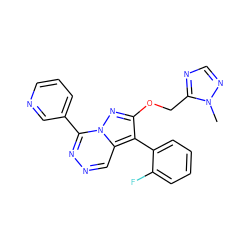 Cn1ncnc1COc1nn2c(-c3cccnc3)nncc2c1-c1ccccc1F ZINC000036088282