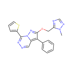 Cn1ncnc1COc1nn2c(-c3cccs3)nncc2c1-c1ccccc1 ZINC000036088316