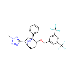 Cn1nnc([C@@H]2C[C@@]3(c4ccccc4)N[C@H]2CC[C@H]3OCc2cc(C(F)(F)F)cc(C(F)(F)F)c2)n1 ZINC000101075223