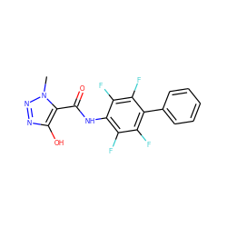 Cn1nnc(O)c1C(=O)Nc1c(F)c(F)c(-c2ccccc2)c(F)c1F ZINC001772593533