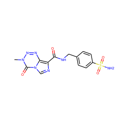 Cn1nnc2c(C(=O)NCc3ccc(S(N)(=O)=O)cc3)ncn2c1=O ZINC001772635047