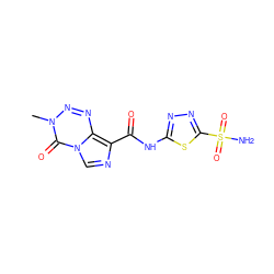 Cn1nnc2c(C(=O)Nc3nnc(S(N)(=O)=O)s3)ncn2c1=O ZINC001772574159