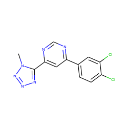 Cn1nnnc1-c1cc(-c2ccc(Cl)c(Cl)c2)ncn1 ZINC000118369041