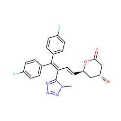 Cn1nnnc1C(/C=C/[C@@H]1C[C@@H](O)CC(=O)O1)=C(c1ccc(F)cc1)c1ccc(F)cc1 ZINC000003786396