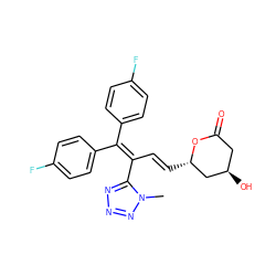 Cn1nnnc1C(/C=C/[C@H]1C[C@H](O)CC(=O)O1)=C(c1ccc(F)cc1)c1ccc(F)cc1 ZINC000026173744