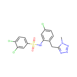 Cn1nnnc1Cc1ccc(Cl)cc1NS(=O)(=O)c1ccc(Cl)c(Cl)c1 ZINC000095560957