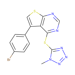 Cn1nnnc1Sc1ncnc2scc(-c3ccc(Br)cc3)c12 ZINC000023380787