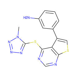 Cn1nnnc1Sc1ncnc2scc(-c3cccc(N)c3)c12 ZINC000036380190