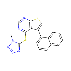 Cn1nnnc1Sc1ncnc2scc(-c3cccc4ccccc34)c12 ZINC000036380209