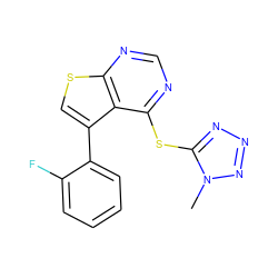 Cn1nnnc1Sc1ncnc2scc(-c3ccccc3F)c12 ZINC000036380175