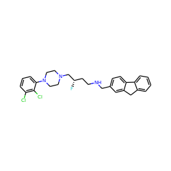 F[C@@H](CCNCc1ccc2c(c1)Cc1ccccc1-2)CN1CCN(c2cccc(Cl)c2Cl)CC1 ZINC000071296285