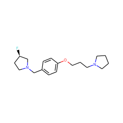 F[C@@H]1CCN(Cc2ccc(OCCCN3CCCC3)cc2)C1 ZINC000040981235