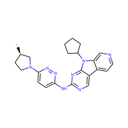 F[C@@H]1CCN(c2ccc(Nc3ncc4c5ccncc5n(C5CCCC5)c4n3)nn2)C1 ZINC000169706708