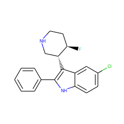 F[C@@H]1CCNC[C@H]1c1c(-c2ccccc2)[nH]c2ccc(Cl)cc12 ZINC000013862738