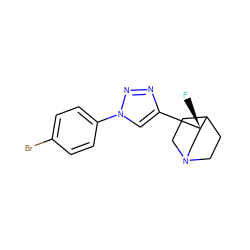 F[C@]1(c2cn(-c3ccc(Br)cc3)nn2)CN2CCC1CC2 ZINC000143020240