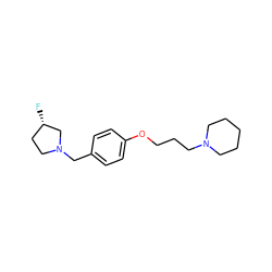 F[C@H]1CCN(Cc2ccc(OCCCN3CCCCC3)cc2)C1 ZINC000040395761