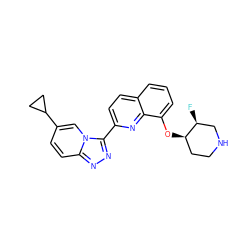 F[C@H]1CNCC[C@H]1Oc1cccc2ccc(-c3nnc4ccc(C5CC5)cn34)nc12 ZINC000096175050