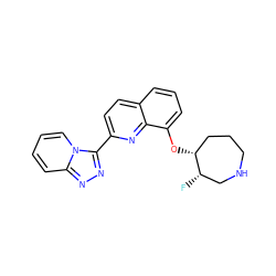 F[C@H]1CNCCC[C@H]1Oc1cccc2ccc(-c3nnc4ccccn34)nc12 ZINC000096175002