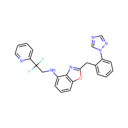 FC(F)(CNc1cccc2oc(Cc3ccccc3-n3cncn3)nc12)c1ccccn1 ZINC000028526432