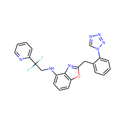 FC(F)(CNc1cccc2oc(Cc3ccccc3-n3cnnn3)nc12)c1ccccn1 ZINC000028527529