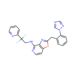 FC(F)(CNc1nccc2oc(Cc3ccccc3-n3cncn3)nc12)c1ccccn1 ZINC000028528949