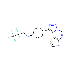 FC(F)(F)C(F)(F)CN[C@H]1CC[C@H](c2nnn3cnc4[nH]ccc4c23)CC1 ZINC001772598247