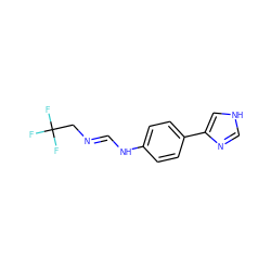 FC(F)(F)C/N=C/Nc1ccc(-c2c[nH]cn2)cc1 ZINC000028091930