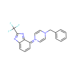 FC(F)(F)C1=NC2=CC=CC(=[N+]3C=CN(Cc4ccccc4)C=C3)C2=N1 ZINC000377853413