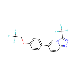 FC(F)(F)COc1ccc(-c2ccc3nnc(C(F)(F)F)n3c2)cc1 ZINC000114880598