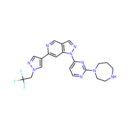 FC(F)(F)Cn1cc(-c2cc3c(cn2)cnn3-c2ccnc(N3CCCNCC3)n2)cn1 ZINC000224862186