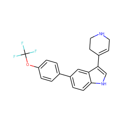 FC(F)(F)Oc1ccc(-c2ccc3[nH]cc(C4=CCNCC4)c3c2)cc1 ZINC000063539553