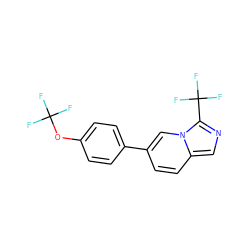 FC(F)(F)Oc1ccc(-c2ccc3cnc(C(F)(F)F)n3c2)cc1 ZINC000114876745