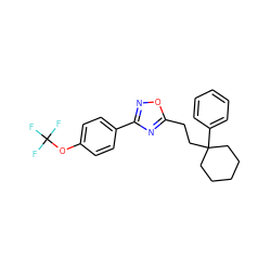 FC(F)(F)Oc1ccc(-c2noc(CCC3(c4ccccc4)CCCCC3)n2)cc1 ZINC000114753154