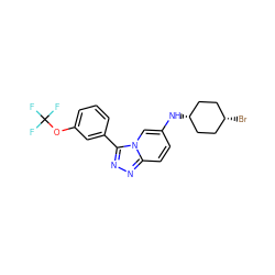 FC(F)(F)Oc1cccc(-c2nnc3ccc(N[C@H]4CC[C@@H](Br)CC4)cn23)c1 ZINC001772595697