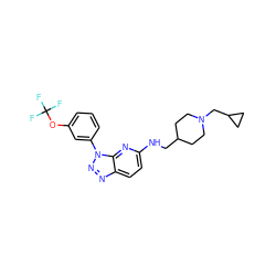 FC(F)(F)Oc1cccc(-n2nnc3ccc(NCC4CCN(CC5CC5)CC4)nc32)c1 ZINC000073277343