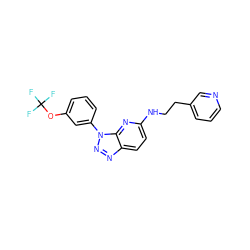 FC(F)(F)Oc1cccc(-n2nnc3ccc(NCCc4cccnc4)nc32)c1 ZINC000073280685