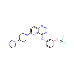 FC(F)(F)Oc1cccc(Nc2nnnc3ccc(N4CCC(N5CCCC5)CC4)nc23)c1 ZINC000653710311