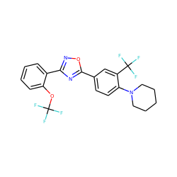 FC(F)(F)Oc1ccccc1-c1noc(-c2ccc(N3CCCCC3)c(C(F)(F)F)c2)n1 ZINC000059226184