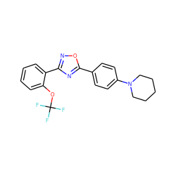 FC(F)(F)Oc1ccccc1-c1noc(-c2ccc(N3CCCCC3)cc2)n1 ZINC000059239337