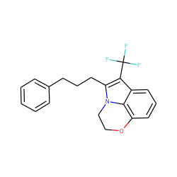 FC(F)(F)c1c(CCCc2ccccc2)n2c3c(cccc13)OCC2 ZINC000205796106