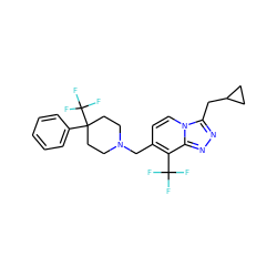 FC(F)(F)c1c(CN2CCC(c3ccccc3)(C(F)(F)F)CC2)ccn2c(CC3CC3)nnc12 ZINC000143154343