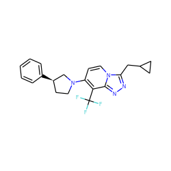 FC(F)(F)c1c(N2CC[C@@H](c3ccccc3)C2)ccn2c(CC3CC3)nnc12 ZINC000095575024