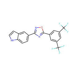 FC(F)(F)c1cc(-c2nc(-c3ccc4[nH]ccc4c3)no2)cc(C(F)(F)F)c1 ZINC000073196786