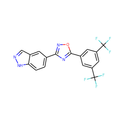 FC(F)(F)c1cc(-c2nc(-c3ccc4[nH]ncc4c3)no2)cc(C(F)(F)F)c1 ZINC000073158077